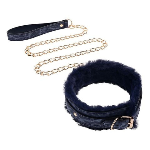Cougar Fur Bondage Collar & Leash by Sportsheets