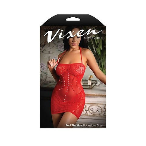 Vixen Feel The Heat Lace Halter Dress by Fantasy Lingerie