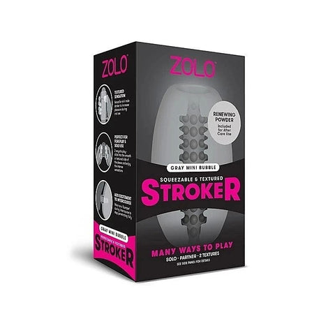 Zolo Grey Mini Bubble Squeezable & Textured Stroker