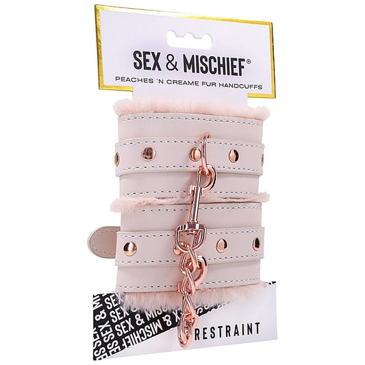 Peaches N Creame Fur Bondage Handcuffs by Sportsheets