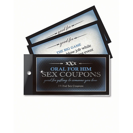 Oral For Him Sex Coupons Set of 15 by Little Genie