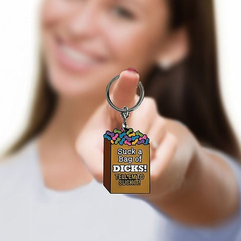 Super Fun Suck A Bag Novelty Key Chain by Little Genie