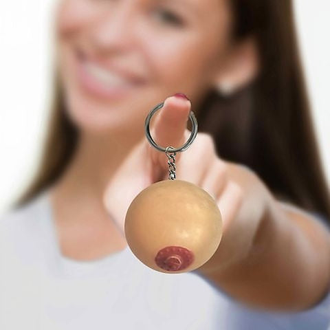 Super Fun Squishy Boob Novelty Key Chain by Little Genie