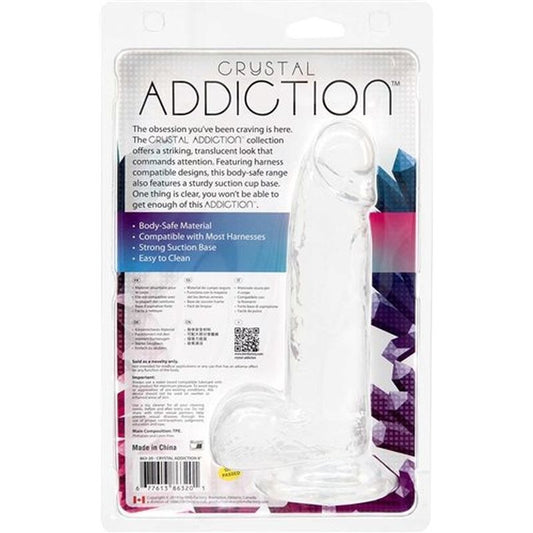 Crystal Addiction Dildo with Balls 6" by BMS Factory
