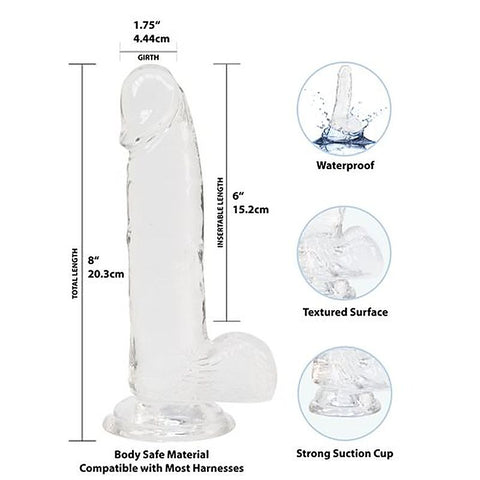Addiction Crystal Realistic Dildo with Balls by BMS Factory