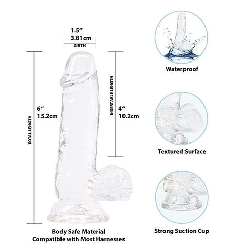 Addiction Crystal Realistic Dildo with Balls by BMS Factory