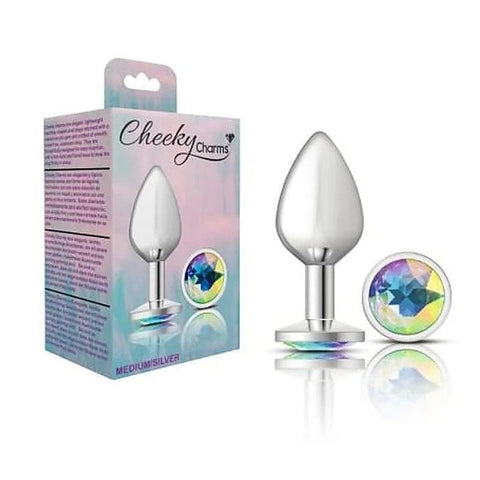 Cheeky Charms Silver Round Butt Plug by Viben
