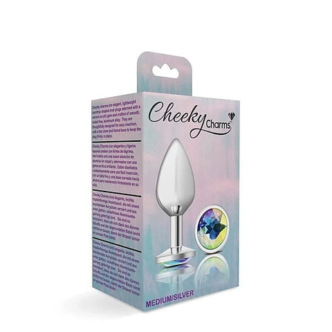 Cheeky Charms Silver Round Butt Plug by Viben