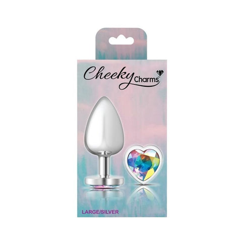Cheeky Charms Silver Heart Jewel Metal Anal Plug