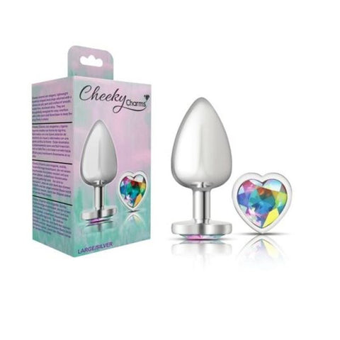 Cheeky Charms Silver Heart Jewel Metal Anal Plug