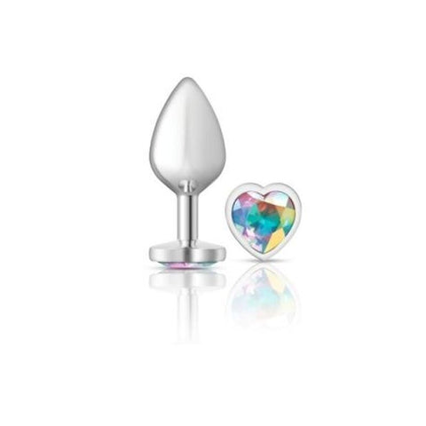 Cheeky Charms Silver Heart Jewel Metal Anal Plug
