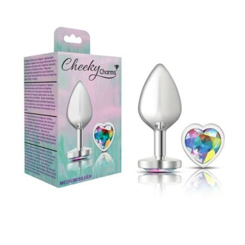 Cheeky Charms Silver Heart Jewel Metal Anal Plug