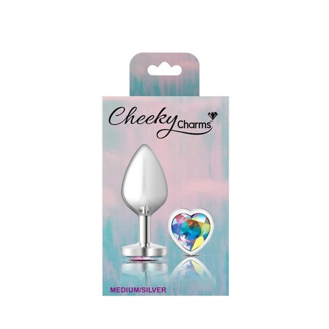 Cheeky Charms Silver Heart Jewel Metal Anal Plug