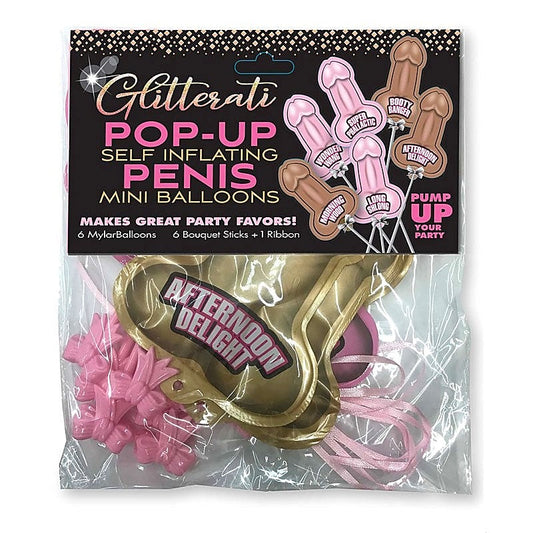 Glittering Penis Balloons - 6 Pack by Little Genie