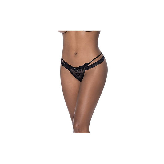 Exposed Lingerie Cross Strap Split Women's Thong