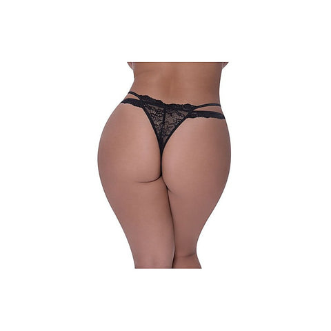 Exposed Lingerie Cross Strap Split Women's Thong