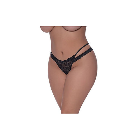 Exposed Lingerie Cross Strap Split Women's Thong