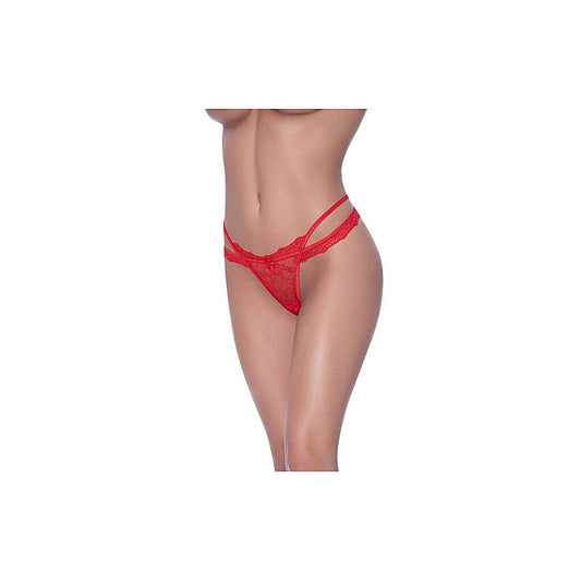 Exposed Lingerie Cross Elastic Strap Split Cheeky Womens
