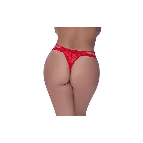 Exposed Lingerie Cross Elastic Strap Split Cheeky Womens