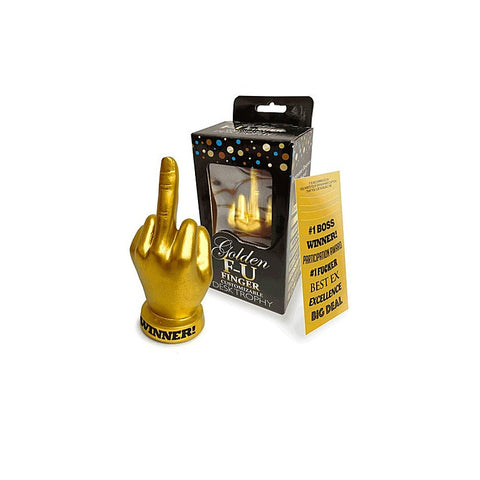 Golden FU Finger Novelty Trophy by Little Genie