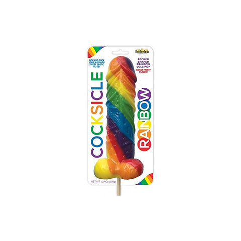 Rainbow Cocksicle Pecker Shaped Lollipop by Hott Products