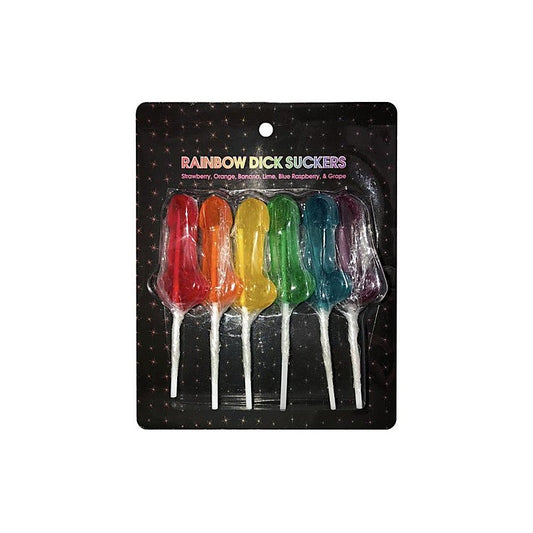 Edible Rainbow Dick Suckers 6 Piece by Kheper Games