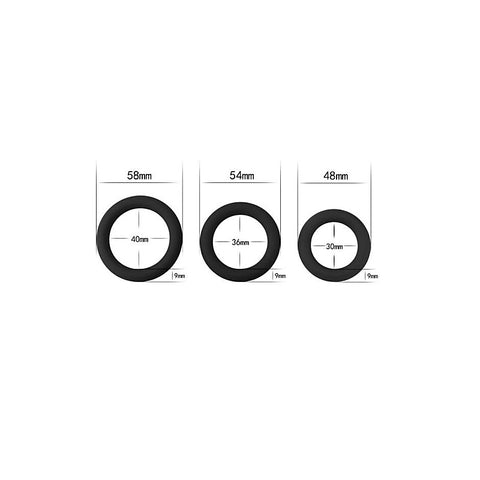 Thick Stretchy Silicone Cock Rings Set 3 Piece by Lovetoy