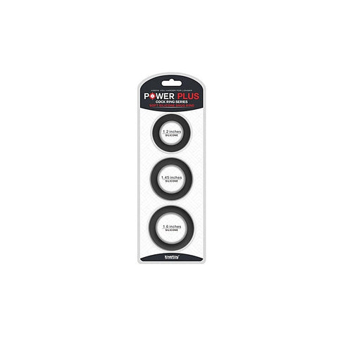 Thick Stretchy Silicone Cock Rings Set 3 Piece by Lovetoy