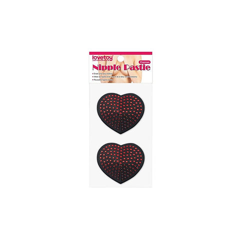 Reusable Red Diamond Heart Nipple Pasties by Lovetoy