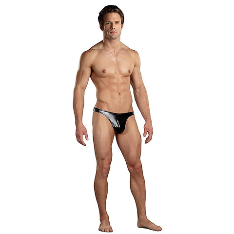 Male Power Classic Stretchy Mens Thong Black by Magic Silk