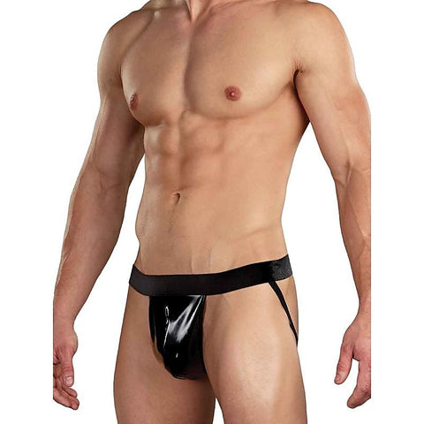 Male Power Wet Look Faux Leather Mens Jock by Magic Silk