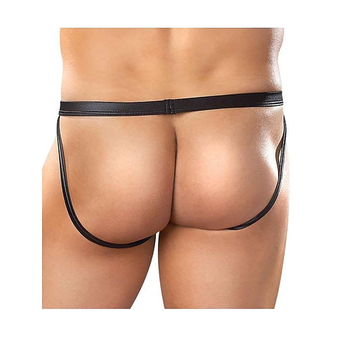 Male Power Wet Look Faux Leather Mens Jock by Magic Silk