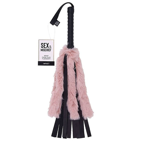 S&M Brat Faux Fur Flogger by Sportsheets