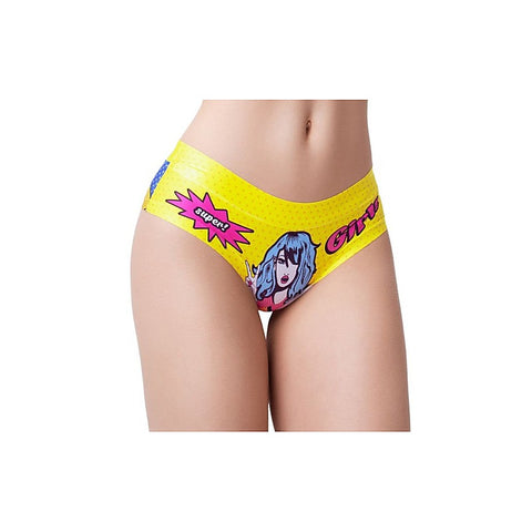 Comic Fans Yellow Slip Women's Thong by Mememe Lingerie