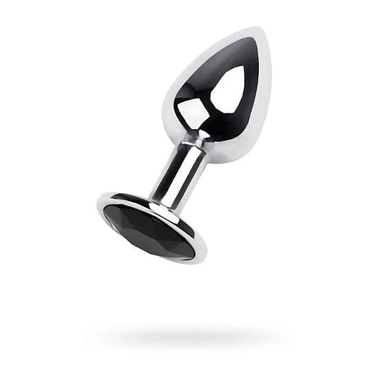 Metal Silver Anal Plug With Coloured Gem Small by ToyFa