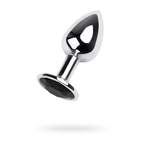 Metal Silver Anal Plug With Coloured Gem Small by ToyFa