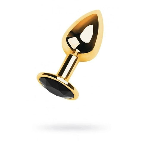 Metal Gold Anal Plug With Coloured Gem Small by ToyFa