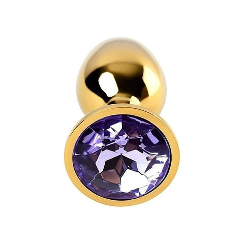 Metal Gold Anal Plug With Coloured Gem Small by ToyFa