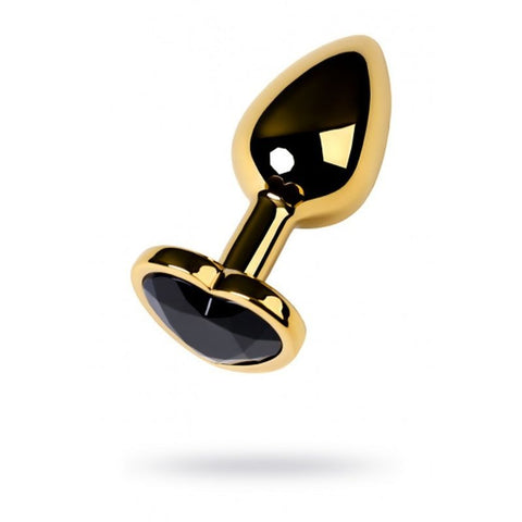 Metal Anal Plug w/ Tourmaline Heart Crystal by ToyFa