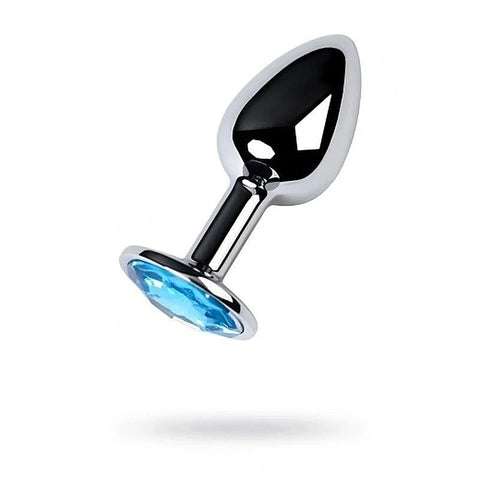 Metal Silver Anal Plug with Crystal Gem by ToyFa