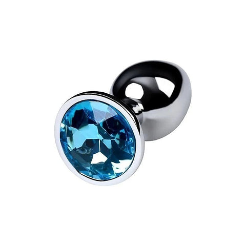 Metal Silver Anal Plug with Crystal Gem by ToyFa