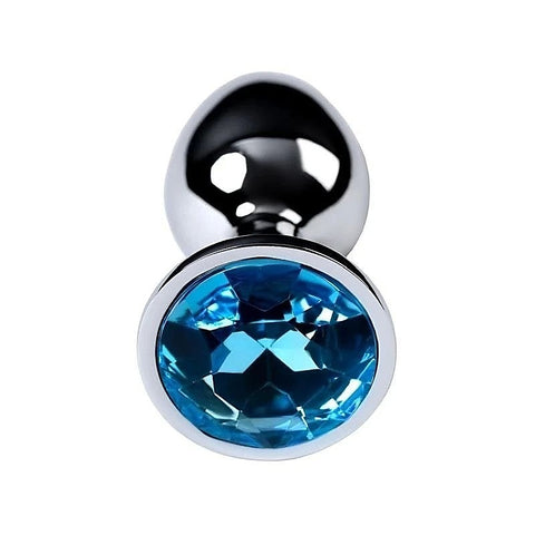 Metal Silver Anal Plug with Crystal Gem by ToyFa