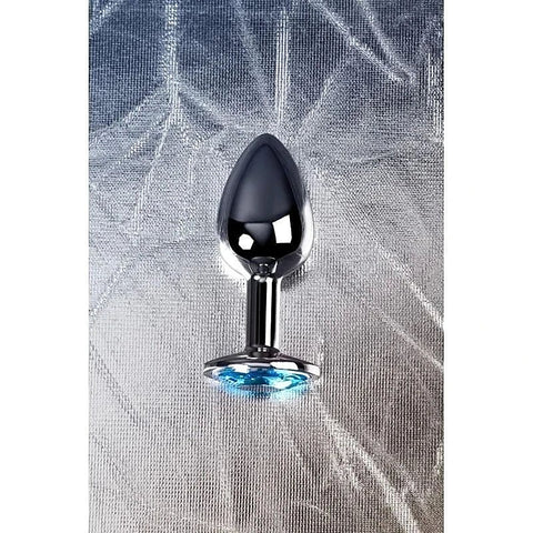 Metal Silver Anal Plug with Crystal Gem by ToyFa