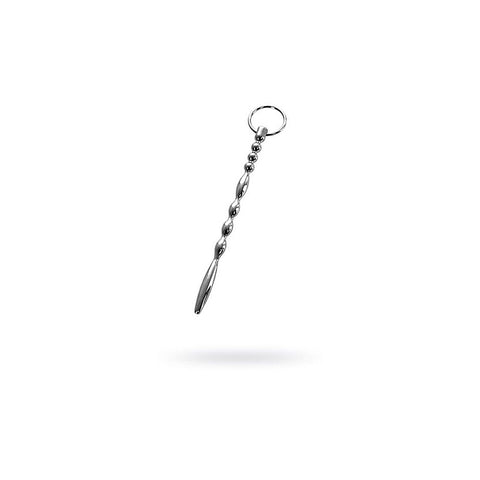 Metal Silver Men's Urethral Plug with Penis Ring by ToyFa