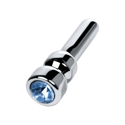 Metal Urethral Plug w/ Sapphire Rhinestone by ToyFa