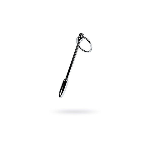 Metal Silver Male Pleasure Urethral Plug with Cock Ring