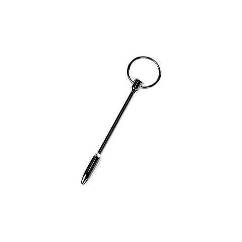 Metal Silver Male Pleasure Urethral Plug with Cock Ring