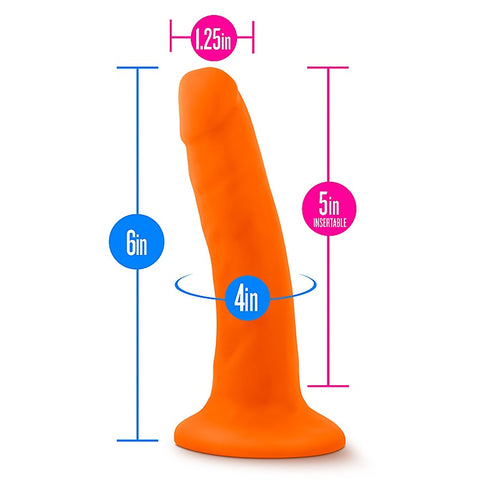 Neo Dual Density Cock Neon Realistic Dildo Orange