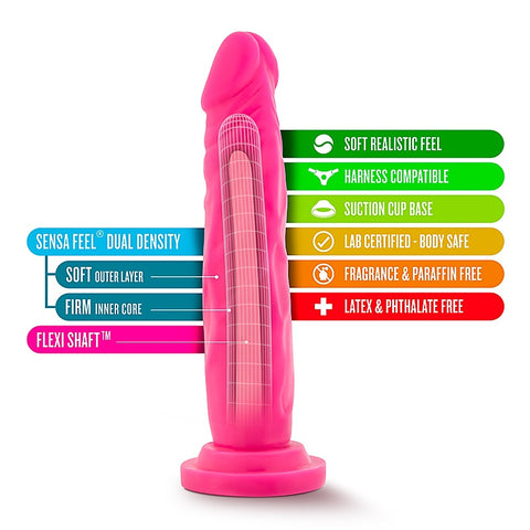 Neo Dual Density Cock Neon Realistic Dildo Blue