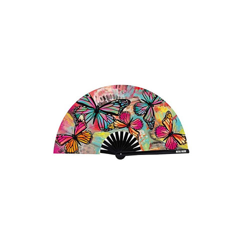 Flutter By Butterfly Blacklight Folding Fan by Neva Nude